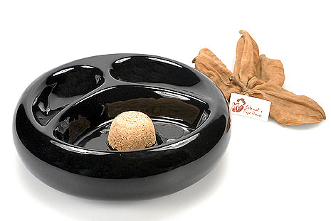 Pfeifenascher Keramik schwarz für zwei Pfeifen Pfeifenascher Keramik schwarz für zwei Pfeifen